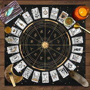 Zodiac Astrology Ritual Tablecloth: The Ultimate Altar Accessory Black Cloth