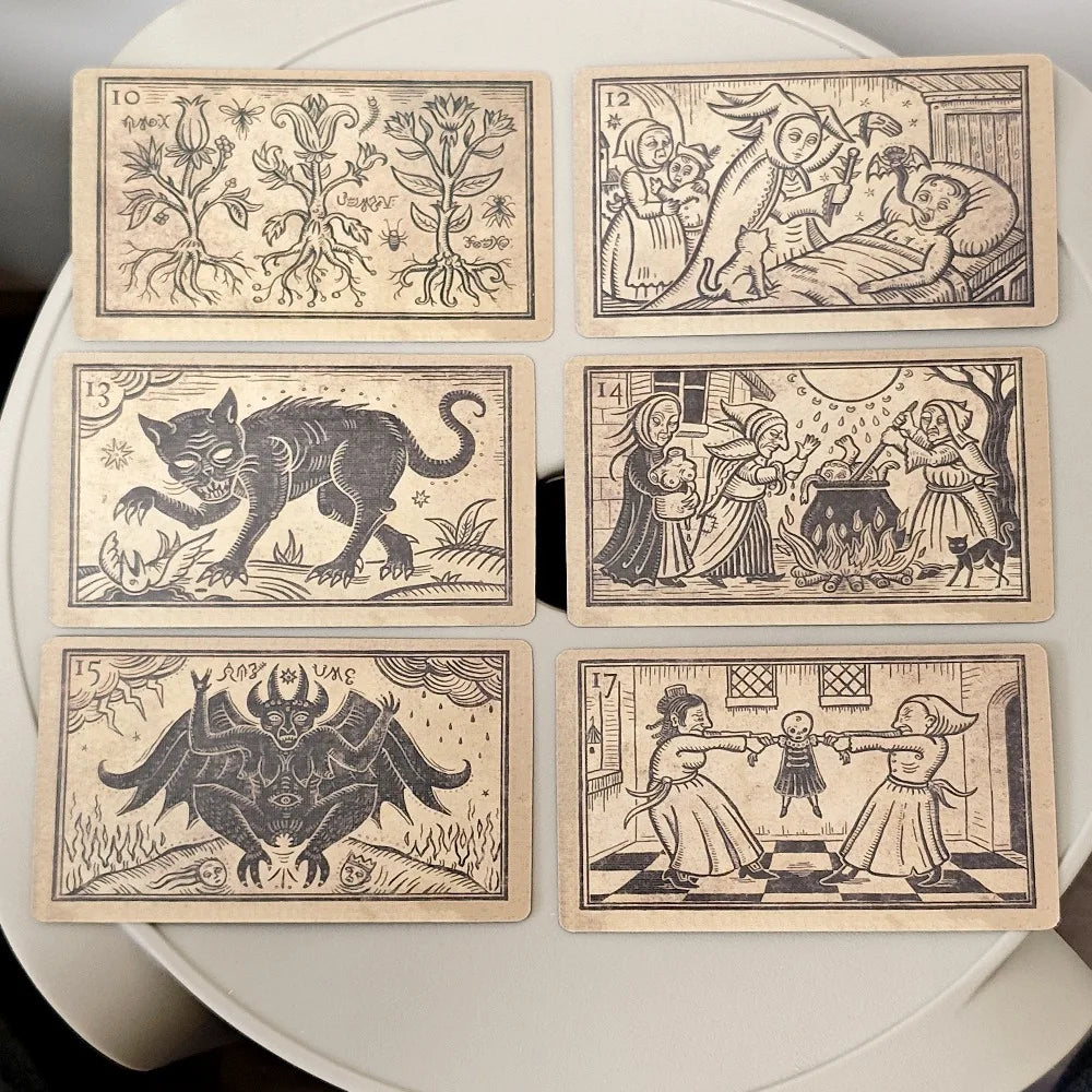 Mildred Payne’s Oracle of Black Enchantment: Woodblock Style Divination Oracle Cards