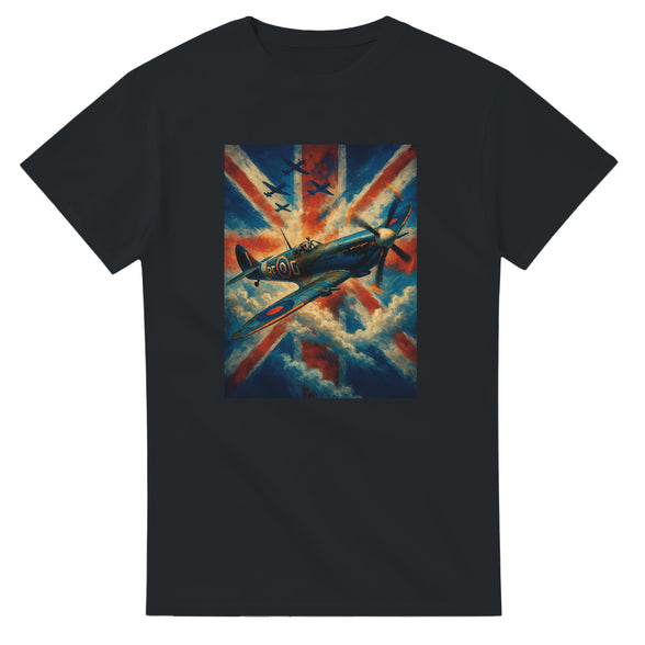 Spitfire T-Shirt | Battle of Britain Union Jack TeeShirt Print Material