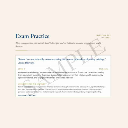 Exam practice question on Forest Law with text and formatting.