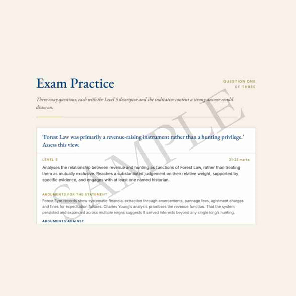 Exam practice question on Forest Law with text and formatting.
