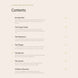 Table of contents for a standalone investigation book with chapter titles and page numbers.