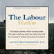 Promotional graphic for 'The Labour Machine' with text overlay on a field background