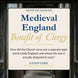 Cover of a study guide titled 'Benefit of Clergy' on Medieval England with text about the Church's legal world.