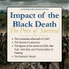 Book cover of 'Impact of the Black Death: The Price of Survival' with a historical scene in the background.