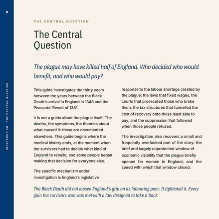 Text-based document on a white background with blue sidebar