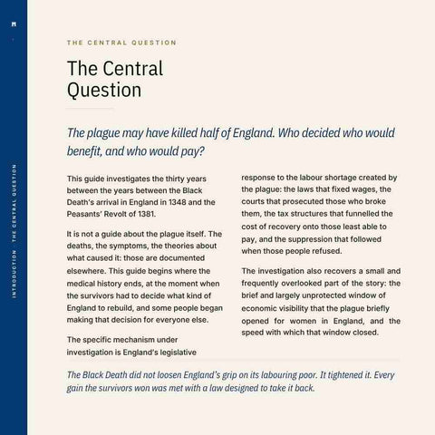 Text-based document on a white background with blue sidebar