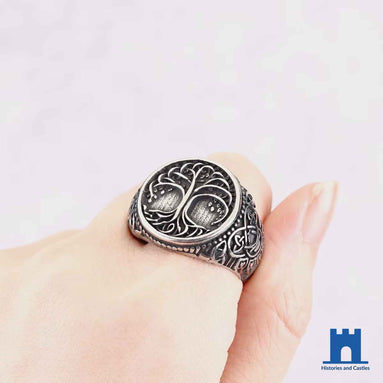 Vintage Tree of Life New Personalized Viking Ring Stainless Steel Men's Fashion and Creative Girls Party Jewelry Gifts Wholesale Jewellery