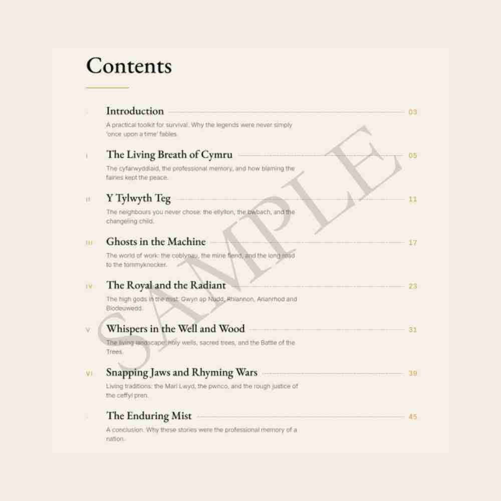 Table of contents for a book or document on a light gray background