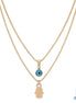 Turkish Evil Eye Hamsa Necklace | Double Layer Lucky Charm Jewellery Jewellery