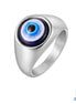 Stainless Steel Evil Eye Signet Ring | Protective Nazar Ring Jewellery