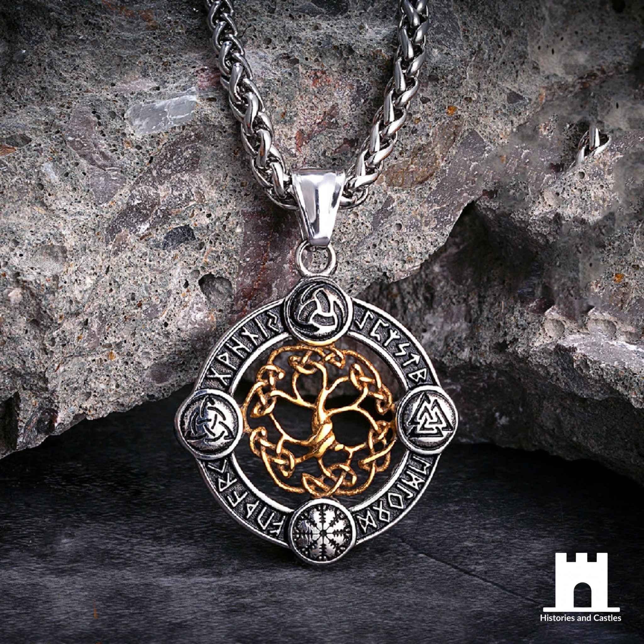 Tree of Life Runic Pendant | Viking Yggdrasil Necklace Jewellery