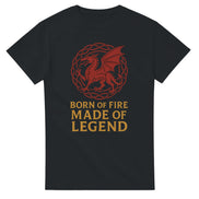 Born of Fire Made of Legend T-Shirt – Welsh Dragon Design Print Material