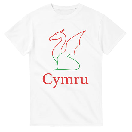 Cymru Welsh Dragon Minimalist T-Shirt Red Dragon