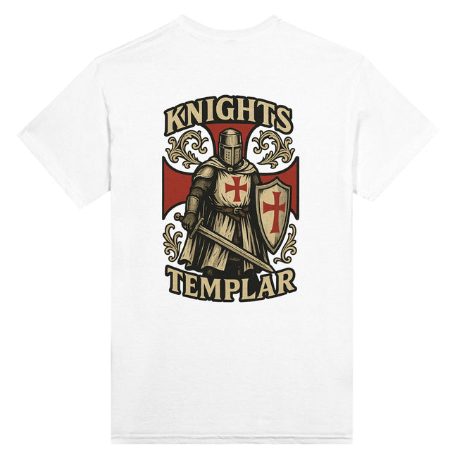 Defender of the Faith T-Shirt – Knights Templar Edition White Print Material
