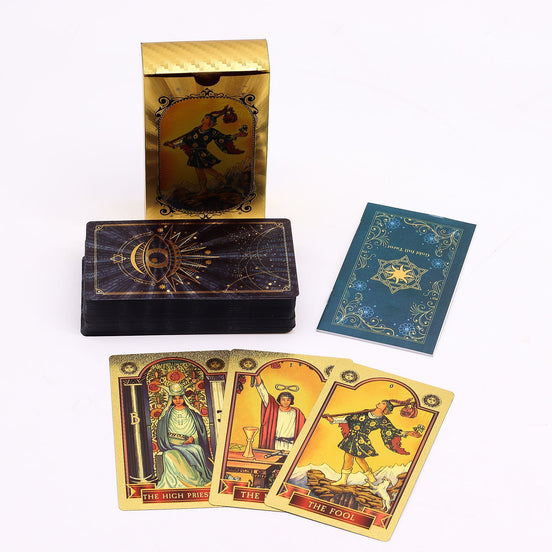 Blue & Gold Foil Tarot Card Set – All Seeing Eye Deck Tarot Cards