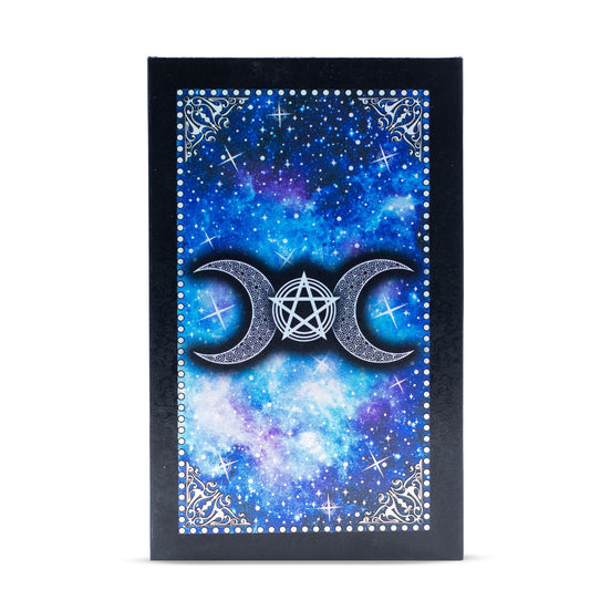 Moon Face Tarot Deck – Blue Foil Card Set with Guidebook & Gift Box Tarot Cards
