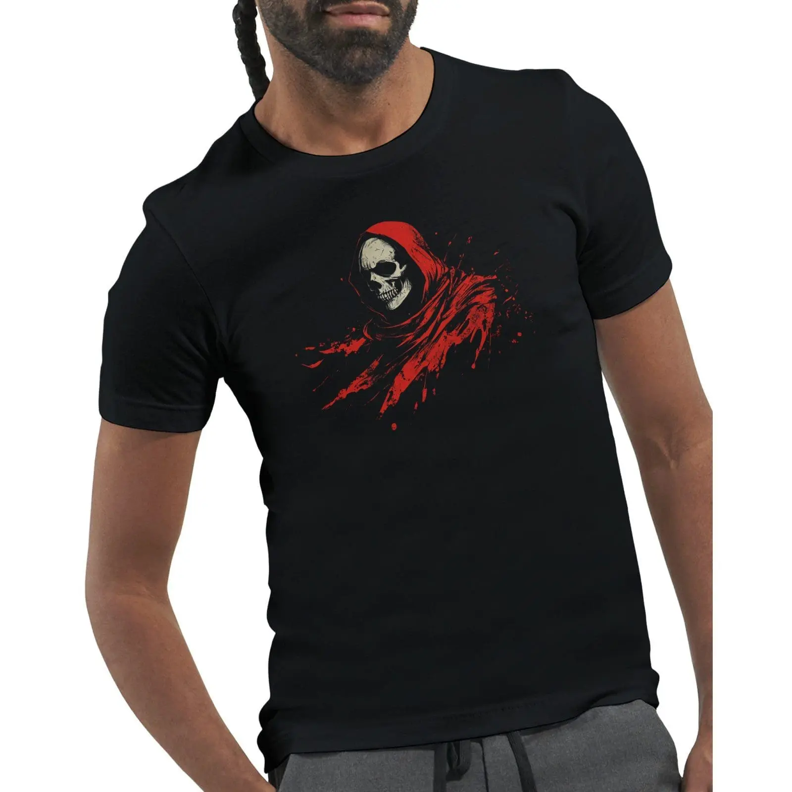 Gothic Splattered Grim Reaper T-Shirt – Medieval Magic Collection