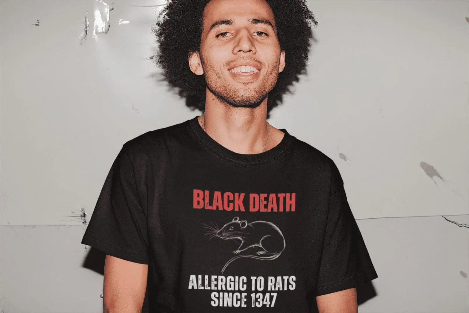 Allergic to Rats T-Shirt – Gothic Medieval Magic Humour Tee