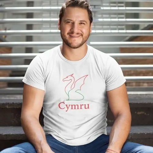 Cymru Welsh Dragon Minimalist T-Shirt – Gildan 5000