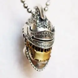 Roman Knight Helmet Skull Pendant