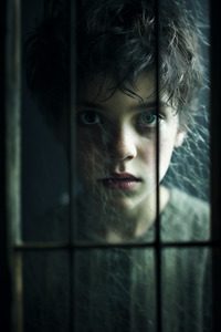 image of a ghostly boy in the window