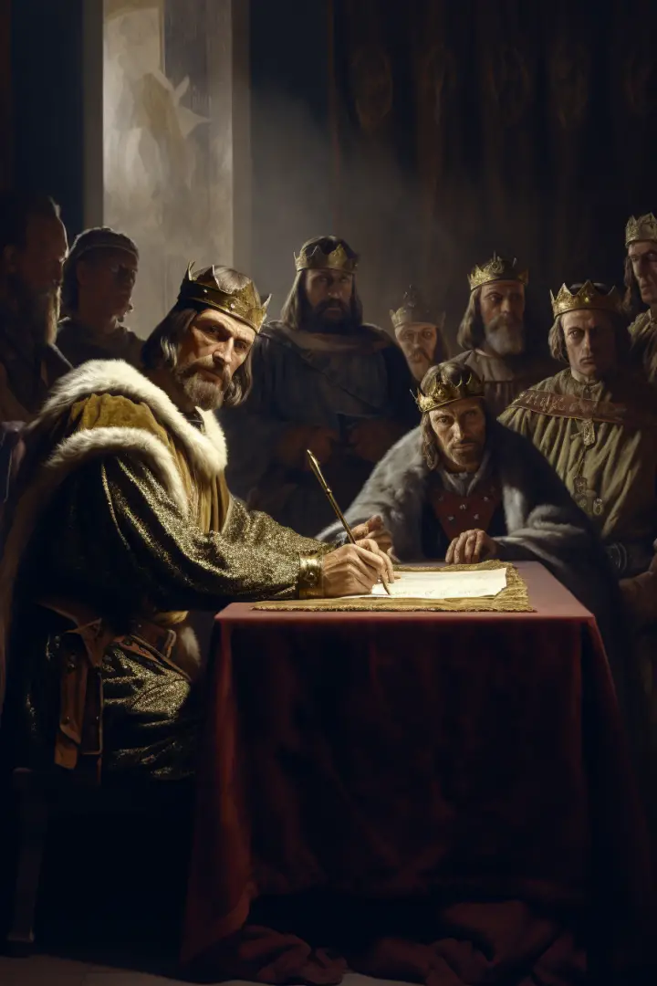King Edward I Signing Statute