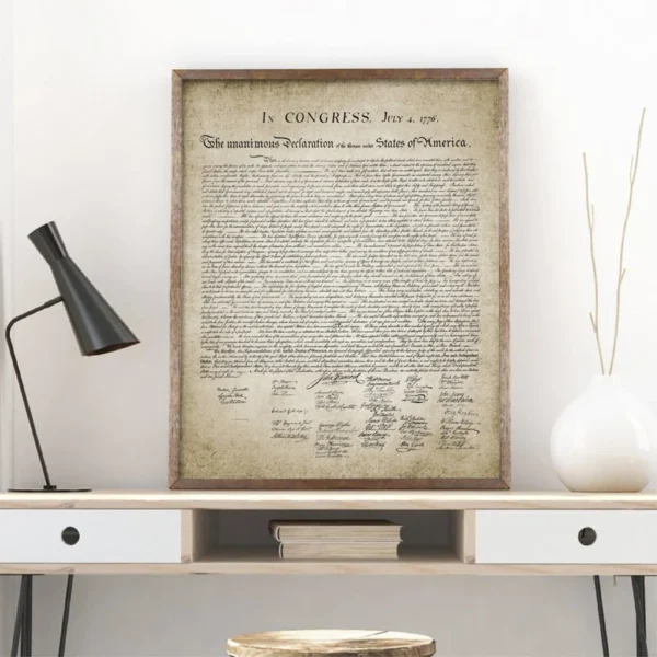 Declaration Of Independence Wall Art Canvas Painting July 4th 1776 American Independence Day