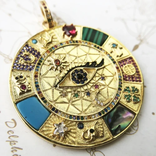 Mystic Eye Talisman Pendant – Medieval Symbols of Luck & Protection