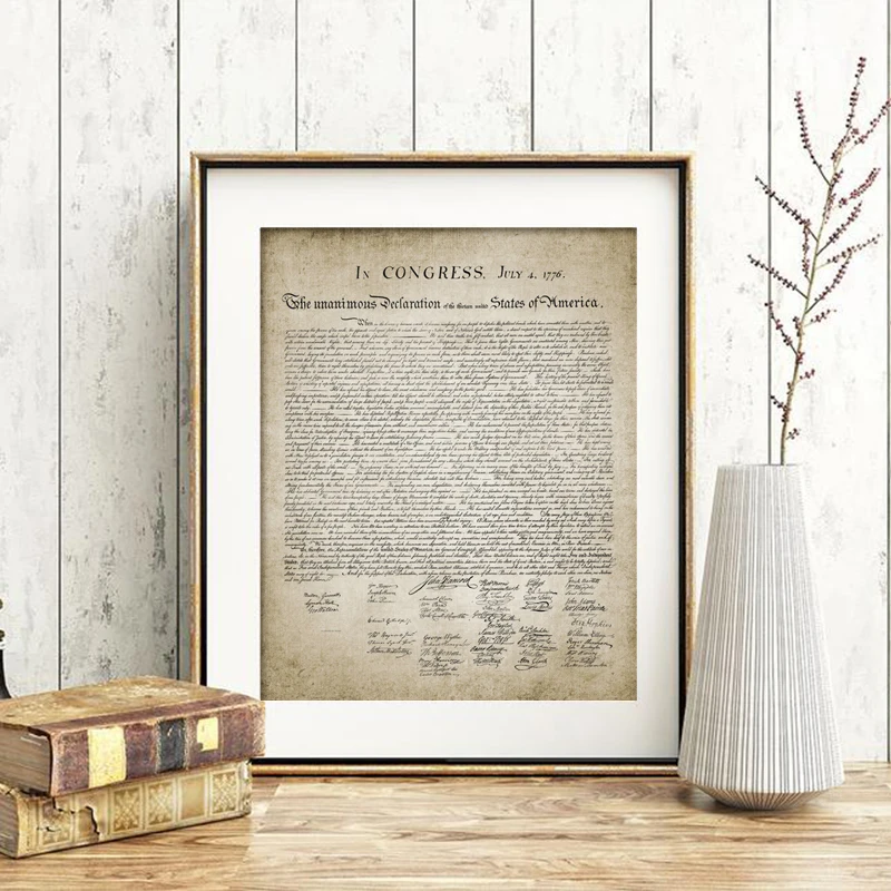 Declaration of Independence Wall Art Canvas Painting