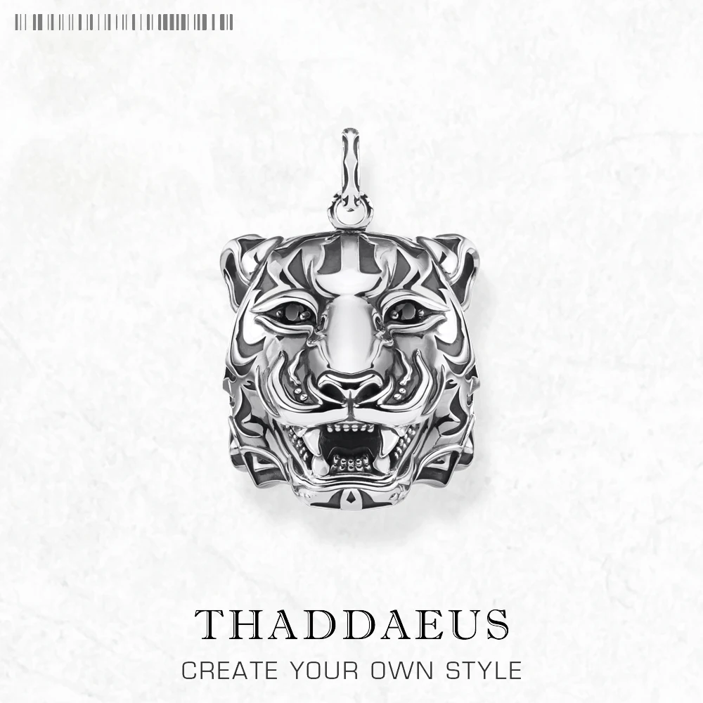 Three-Dimensional Blackened Tiger Pendant