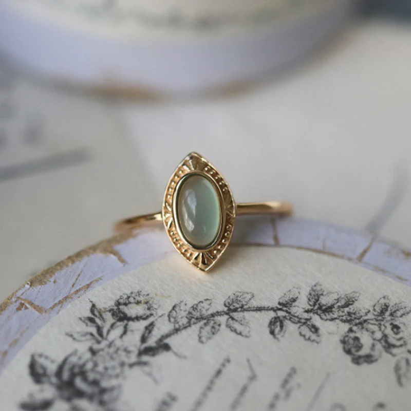 Ellipse Green Zircon Ring