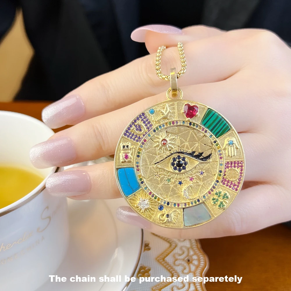 Mystic Eye Talisman Pendant – Medieval Symbols of Luck & Protection