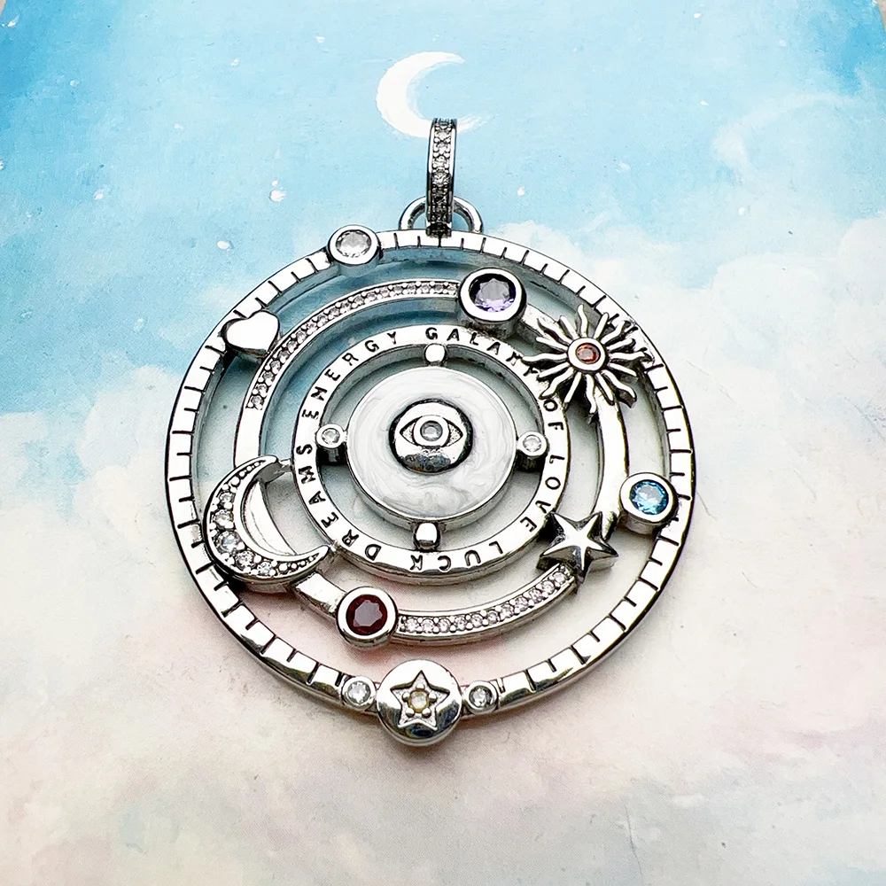 Cosmic Design Talismans: Vintage Silver Pendant - Image 4