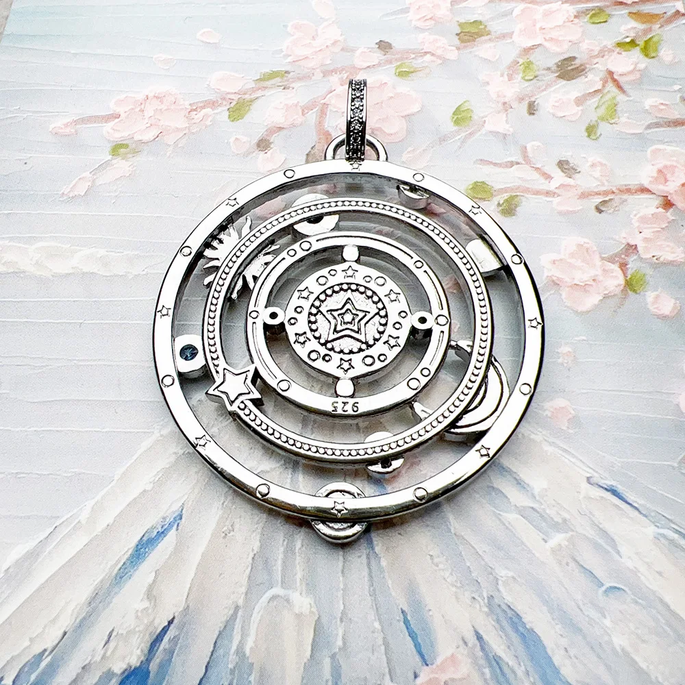 Cosmic Design Talismans: Vintage Silver Pendant - Image 5