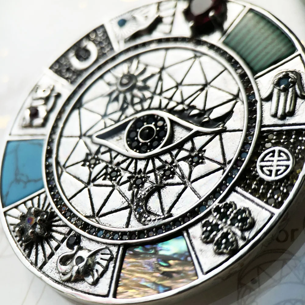 Mystic Eye Talisman Pendant – Medieval Symbols of Luck & Protection