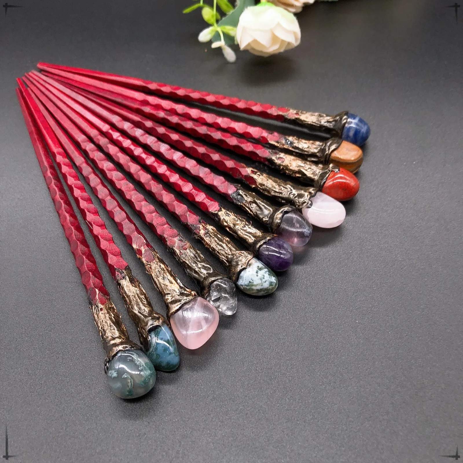 Crystal Stones Magic Wand – Medieval Magic Gift