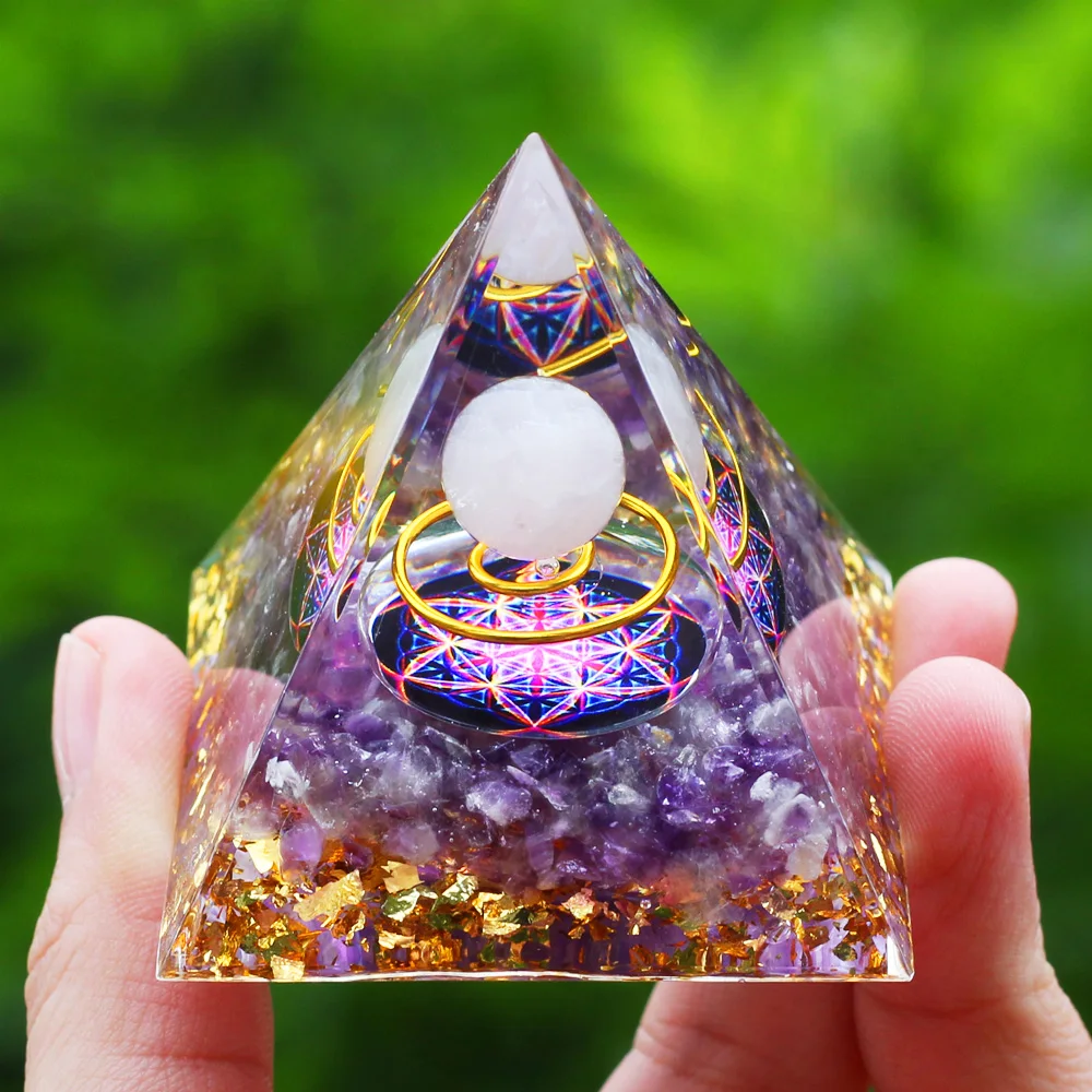 Crystal Orgone Pyramid – Protection Stone for Meditation & Energy