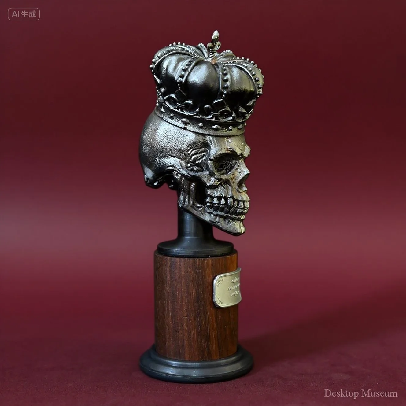 Skeleton King Ornament – Gothic Skull Crown Figurine