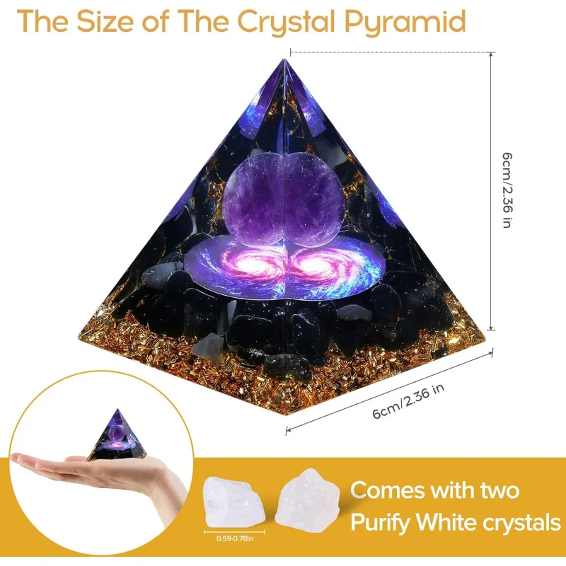 Orgonite Amethyst Pyramid – Crystal Energy and Medieval Charm - Image 2