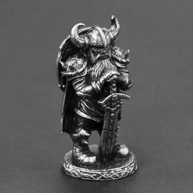 Viking Swordsman Miniature Figurine – Norse Warrior Desk Ornament