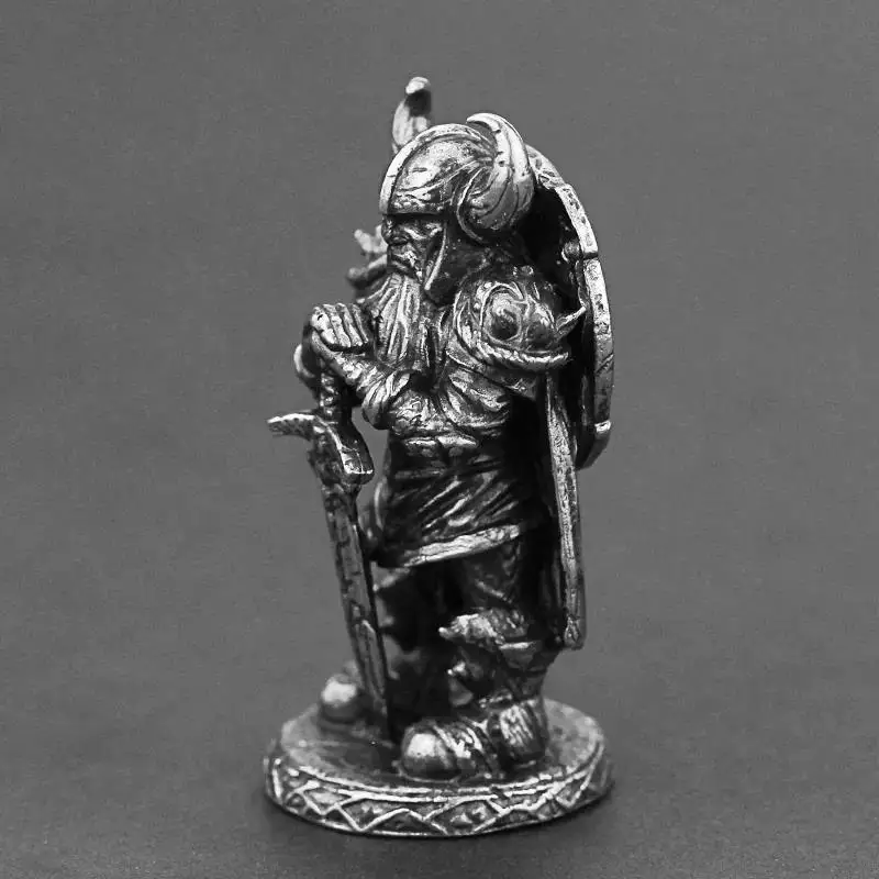 Viking Swordsman Miniature Figurine – Norse Warrior Desk Ornament - Image 2