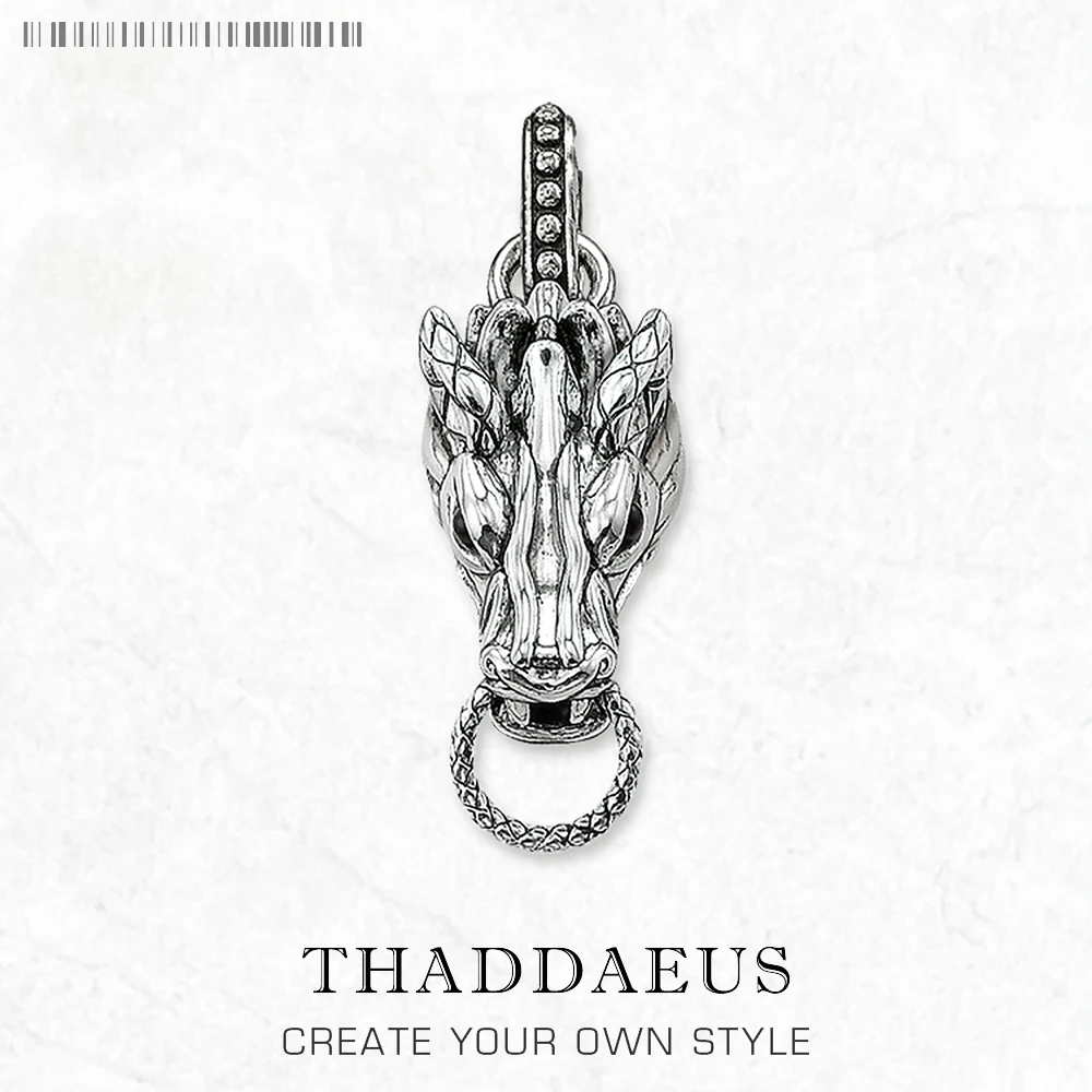 Sterling Silver Dragon Head Pendant