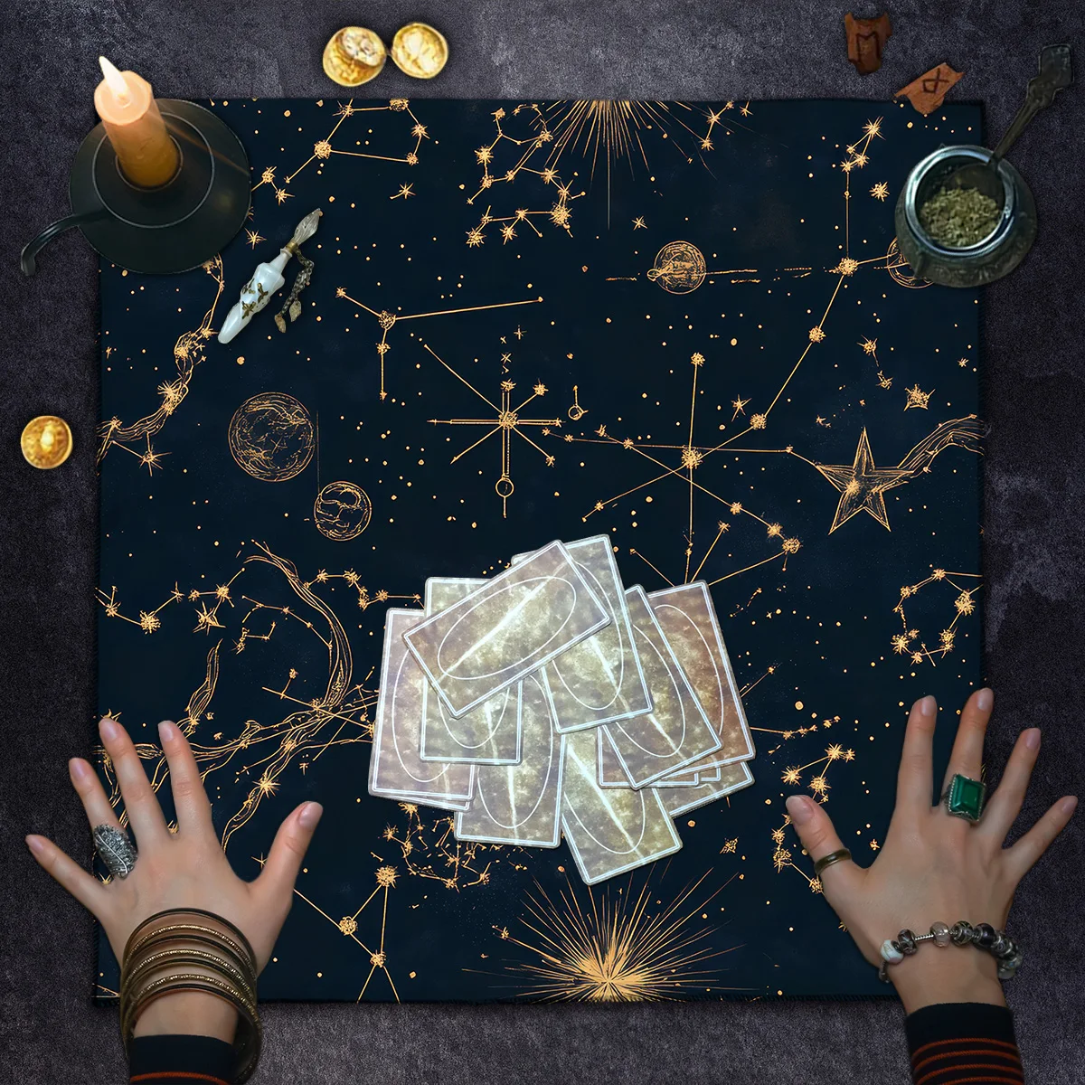 Ecliptic 12 Star Sign Tarot Cloth – Astrology Altar Cloth