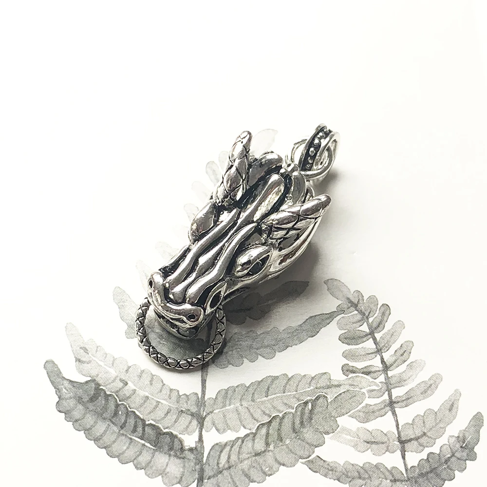 Sterling Silver Dragon Head Pendant - Image 3