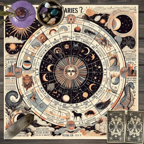 Mysterious Star Chart Desk Mat – Zodiac Altar Cloth for Tarot